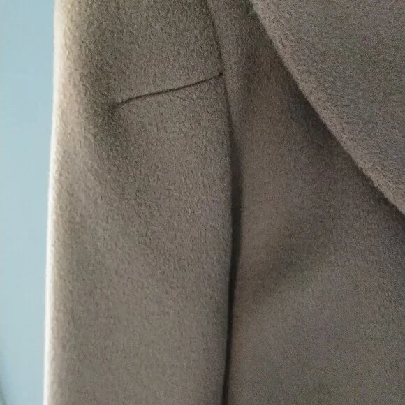 Cinzia Rocca Shawl-Collar Wool Maxi Coat,Taupe size 8 - Picture 7 of 16